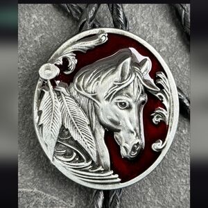 Beautiful Western Leather horse Equestrian western bolo tie Choose One